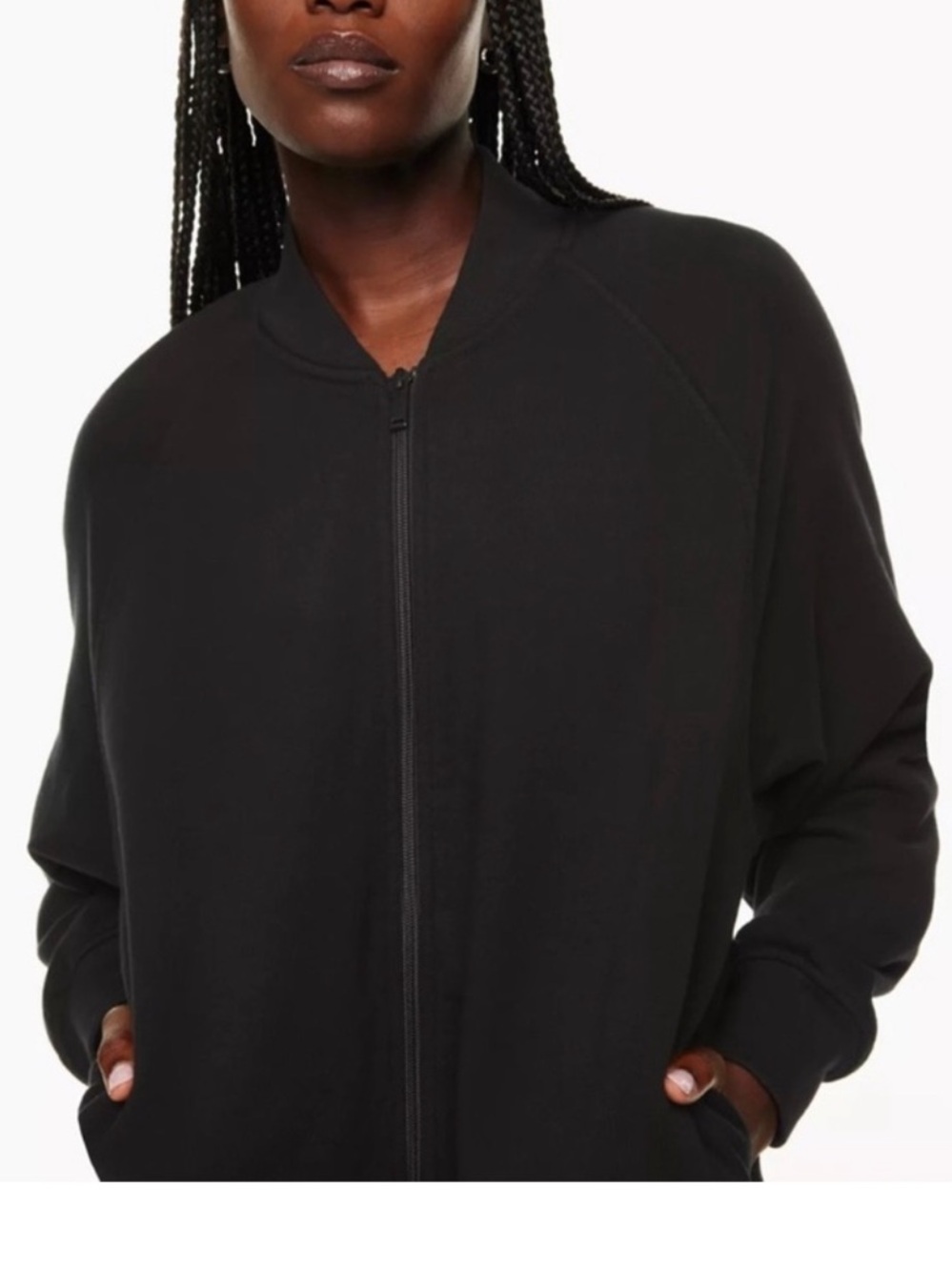 TNA Aritzia Women’s Black Bomber Zip Up Jacket - Size XXS
